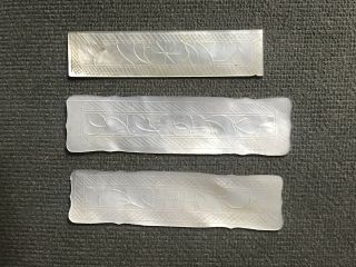 3 Rare Rectangular Antique Chinese Mother Of Pearl Gaming Counter Chips