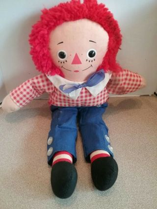Vintage 1970s Raggedy Andy Knickerbocker Cloth Collectible Toy Doll 12 Inch