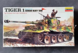 Vintage (1975) And Rare 1/48 Lindberg German Ww2 Tiger I Heavy Tank Model Kit