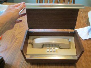 Vintage Rare Western Electric Desk Phone In Wooden Case Push Button