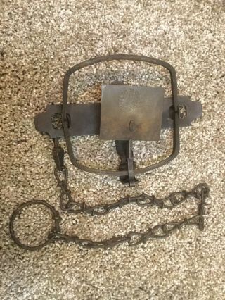 Old Antique Collectable Oneida Community Ltd 2 Double Jump Trap With Cast Jaws