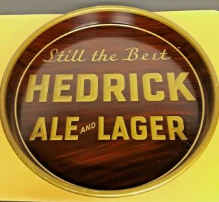 Hedrick Beer & Lager Tray - Albany Ny Vintage Advertising Rare Hard To Find