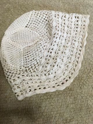 Victorian Baby Or Doll Crochet Knitted Tatted Bonnet Hat Fine Lace Sampler Rare