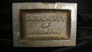 Rare University of Wyoming Cast Iron Paperweight Circa 1900 3