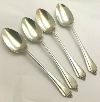Set 4 Art Deco Solid Sterling Silver Tea Coffee Spoons 1932 Nr