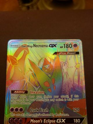 Pokemon Secret Hyper Rare Dawn Wings Necrozma GX 161/156 (NM, ) 2