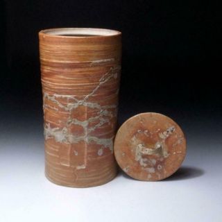 Rq13 Japanese Pottery Tea Ceremony Mizusashi,  Water Container By Zuiho Nishio