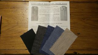 Antique Guiterman Brothers,  St Paul,  Mn Shirt Fabric Swatch Brochure Price List