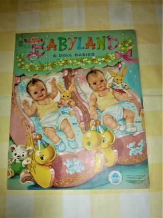 1955 Babyland Paper Doll Book - Merrill 3462 - Rare Uncut