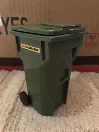 Rare Mini Ssi Schaefer Green Miniature Bin Trash Cart Can Garbage Office Toy