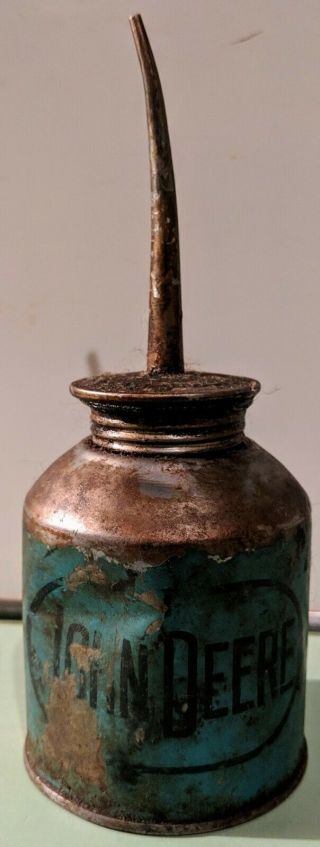 Rare Vintage John Deere Blue Oiler Oil Can