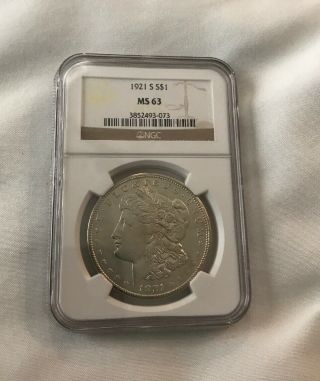 1921 S Morgan Silver Dollar Ngc Ms63 Rare Coin