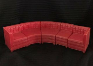 Vtg Ideal Plastic Doll House Furniture 5 Pc Sectional Sofa Pink Swirl Young Deco