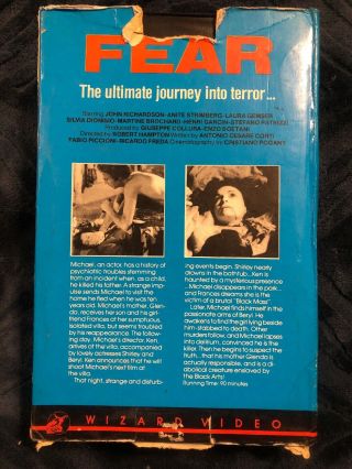 Fear: The Ultimate Journey Into Terror (Wizard Video) Big Box VHS Rare OOP CULT 2