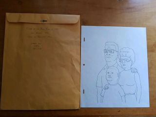 RARE KING of the HILL Publicity/Design Drawing 1996 - Hank,  Peggy,  Bobby 2