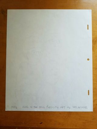 RARE KING of the HILL Publicity/Design Drawing 1996 - Hank,  Peggy,  Bobby 3