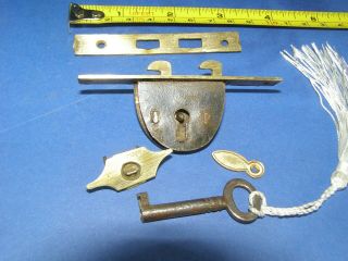 3.  1 Inch Antique Writing Slope Lock And Key Victorian