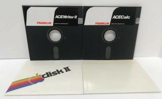 FRANKLIN AceWriter II 2 and AceCalc Disks Vintage Rare Disks only 2
