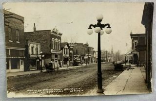 Antique Postcard Rppc Real Photo Early 1900s Seventh Street Wyoming Illinois