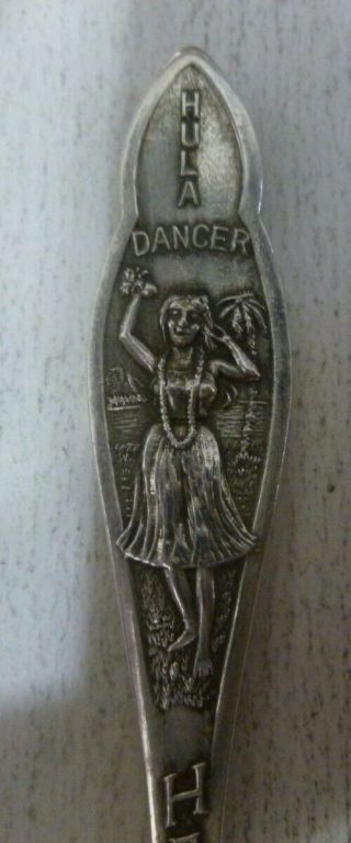 Hawaii Hula Dancer,  Sterling Silver Souvenir Spoon,  Joseph Mayer Co.