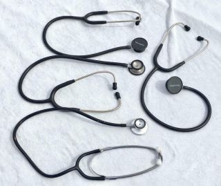 4 X Stethoscopes (3 By Welch Allyn) From Recent Doctors Estate