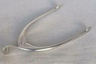 Fine Solid Sterling Silver Wishbone Sugar Tongs By James Swann & Son Dates 1930.