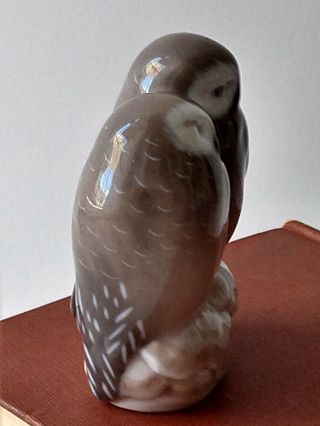 Antique Porcelain Royal Copenhagen Loving Owl Pair 834 Small Ceramic Denmark 3