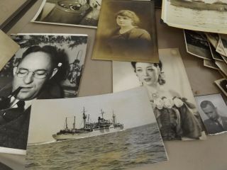 Huge Antique Vintage Black and White Photo Pictures Military Ships Planes Babies 3