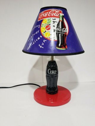 Vintage Rare 12  Coca Cola Lamp Shade Coke Bottle On Base Limited Edition