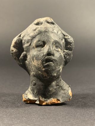 Scarce Ancient Roman Head Of Goddess Diana From Statuette - Circa 100 - 200ad