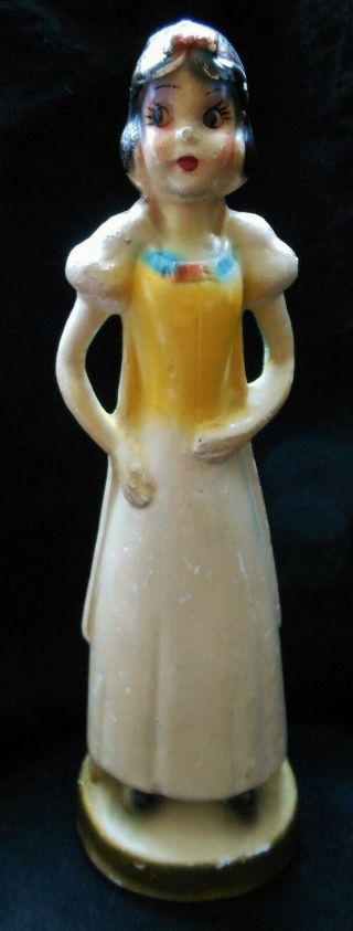 Rare Vintage Mid Cent Snow White Chalkware Figurine Carnival Prize 9.  5 " 1940