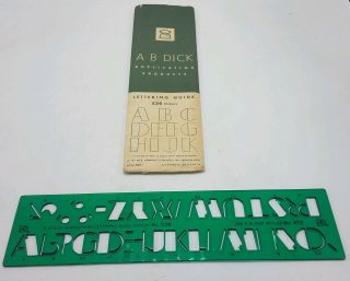 Rare Vtg A.  B.  Dick Mimeograph Lettering Guide No 538 Display W Sleeve Art Deco