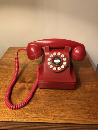 Vintage Crosley Red Telephone Model 302 Push Button Mid Century Cool Rare