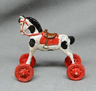Vintage Metal Horse Ride Upon Nursery Toy Dollhouse Miniature 1:12 2