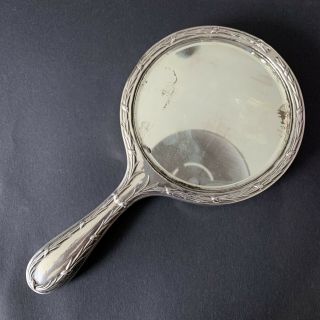 Vintage Antique Sterling Silver Hand Mirror Hallmarked 1916 Art Nouveau