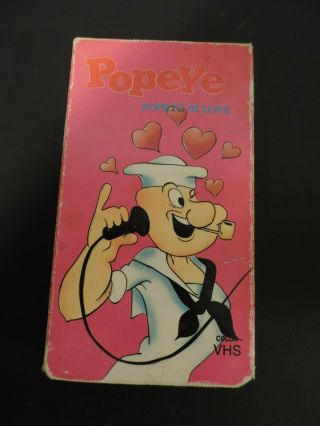 Vhs.  " Popeye " 4 Shows Olive Oil The Sailor & Lil Sweet Pea.  Rare Vintage Burbank