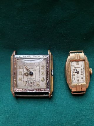 Antique Chateau Cadillac Swiss And Parker 10k Rolled Gold Plate Mens Watch