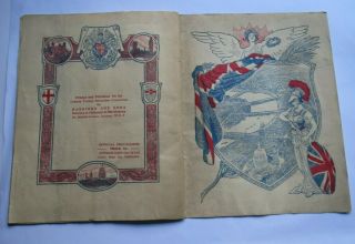 Rare Wwi Antique Triumphal March Of The Troops Programme London July 5th 1919