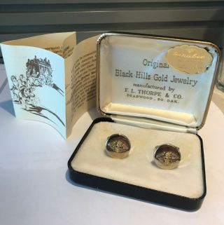 Rare Vintage Black Hills Gold - Gold Cufflinks - F.  L.  Thorpe & Co.