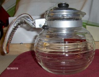 1940s Rare Vintage " Beehive " Glass Teapot With Tea Infuser