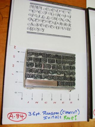 Letterpress Type - 36 pt.  Ransom (Clearcut) Initials - Rare 3