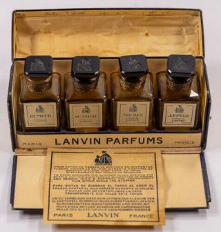 Rare Vintage C1930s Perfume Set By Lanvin Parfums Paris France W/ Box