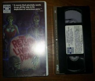 Return of the Living Dead Thorn EMI HBO clam shell VHS big box rare horror 3