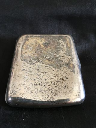 Antique Silver Cigarette Case - William Aitken,  Birmingham,  1911