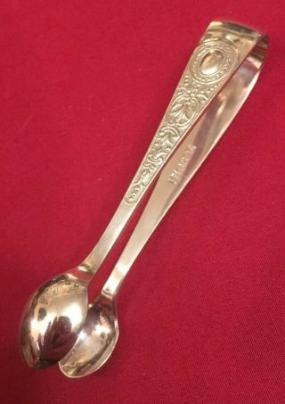 Antique Silver Plated Sugar Tongs By Jonathan Bell C.  1880 - 1898