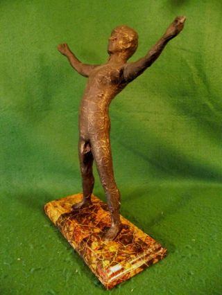 Antique Patina Style Bronzed Twink Boy Nude Male Youth Statue Art Sculpture Tuke
