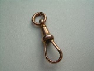 Antique Victorian 9ct Rose Gold Watch Chain Dog Clip.