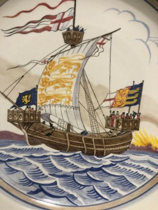 RARE POOLE POTTERY CHARGER ' THE SHIP OF HARRY PAYE POOLE 1400 '.  DESIGNED 1950 2