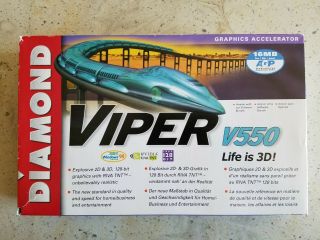 Nvidia Riva Tnt - Diamond Viper V550 16mb Agp (nv4) Boxed Rare