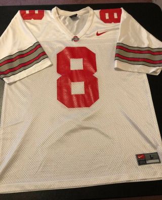 Vtg 90s Nike Ohio State Buckeyes Osu Football Jersey 8 Sz Large L Vintage Rare